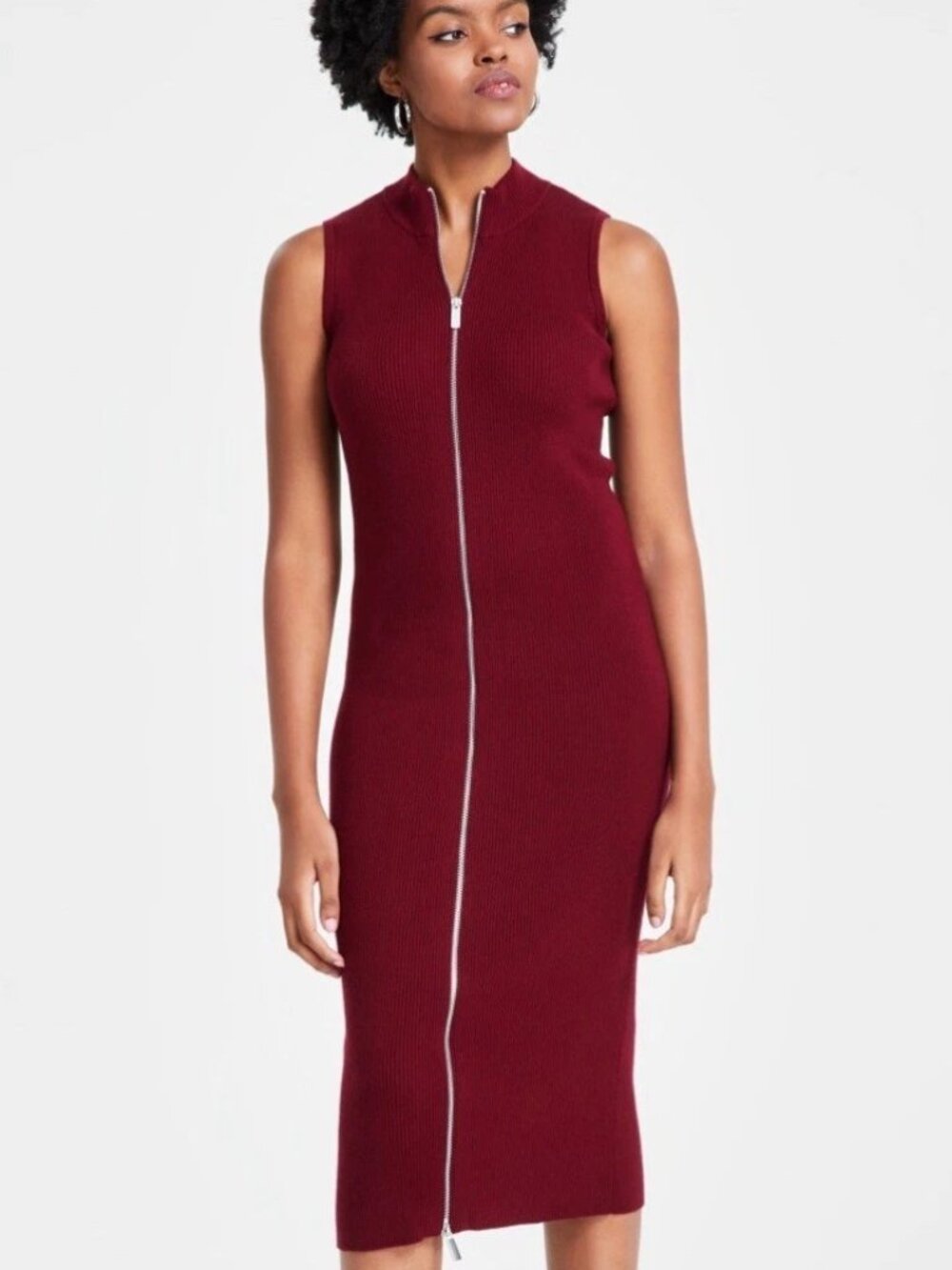 Bar III Sleeveless Rib Knit Dress